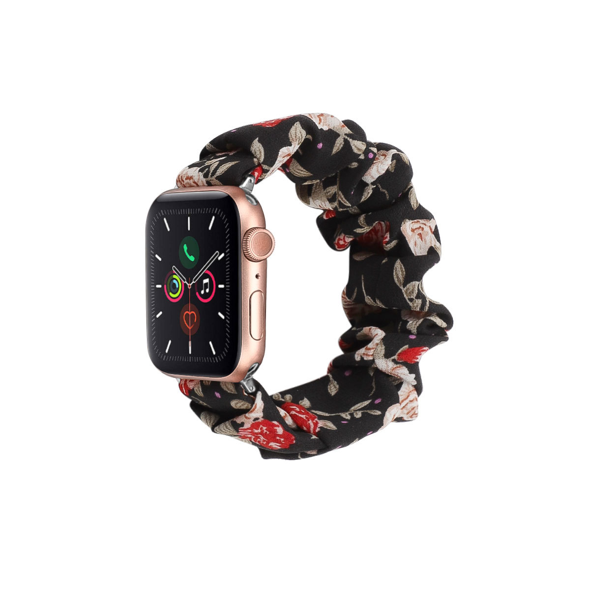 アップルウォッチバンド ポリエステルシュシュ型時計バンド花柄可愛い交換ベルト
