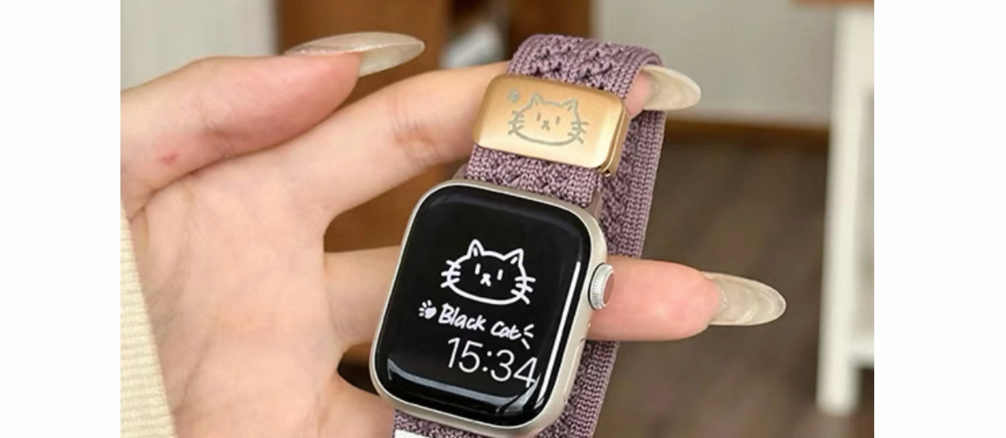 アップルウォッチバンド 猫モチーフ ナイロンバンド