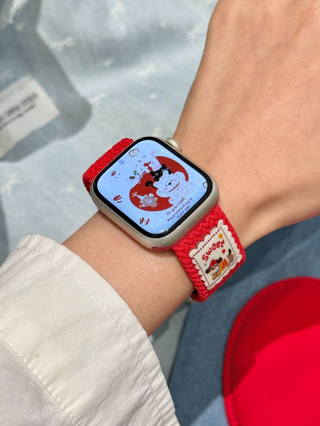 アップルウォッチバンド スイート刺繍ナイロンバンド