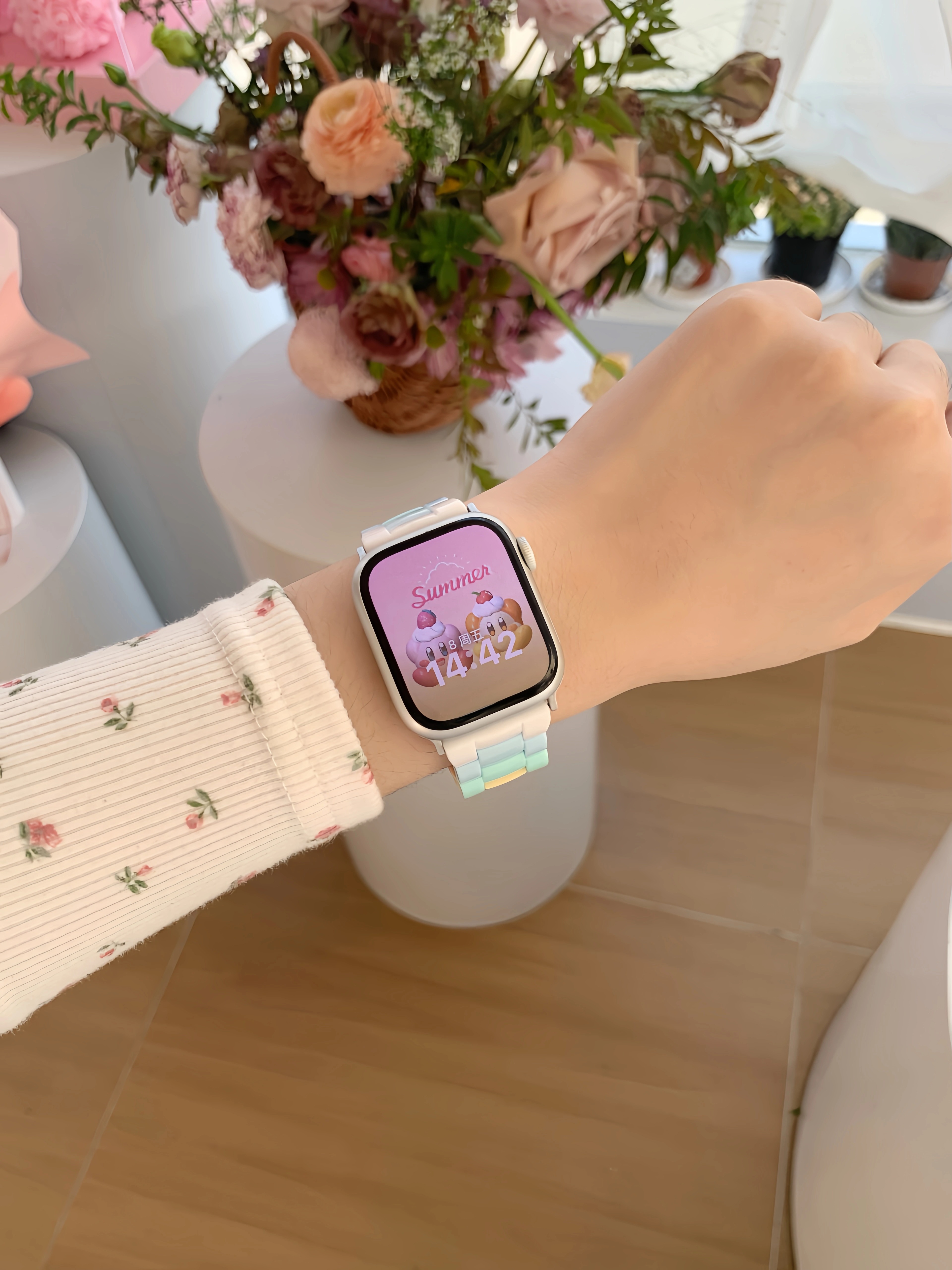 アップルウォッチバンド パステルブロックベルト