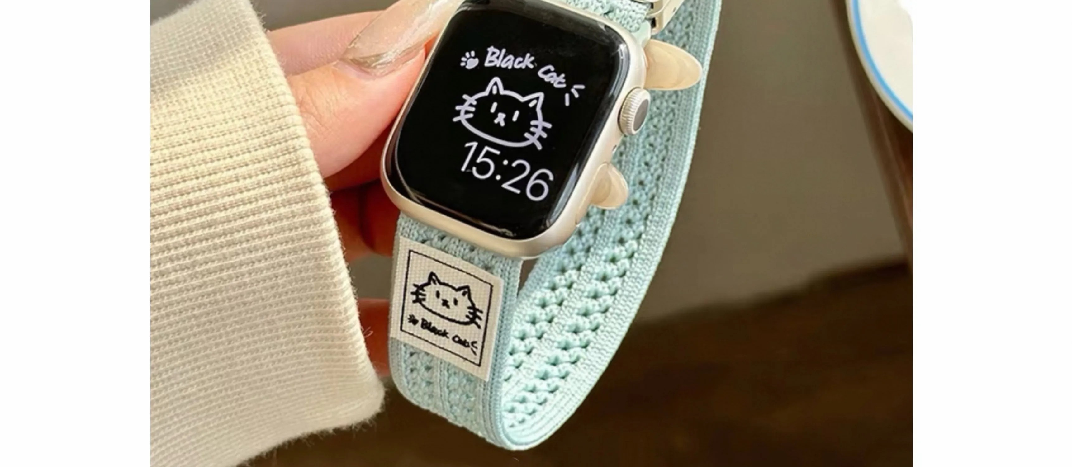アップルウォッチバンド 猫モチーフ ナイロンバンド