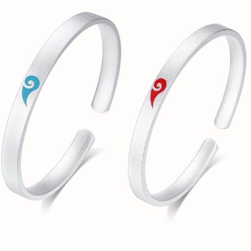 バングル 恋人同士の小波模様シルバー 腕輪