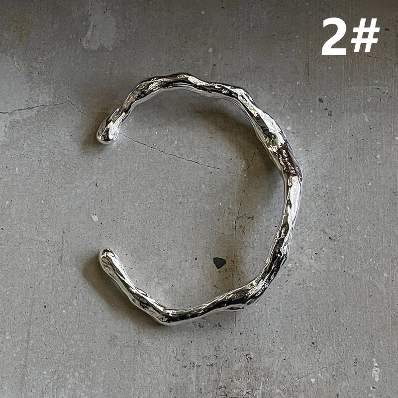 不規則デザイン調節可能バングル個性的高級感アクセサリー ゴールド