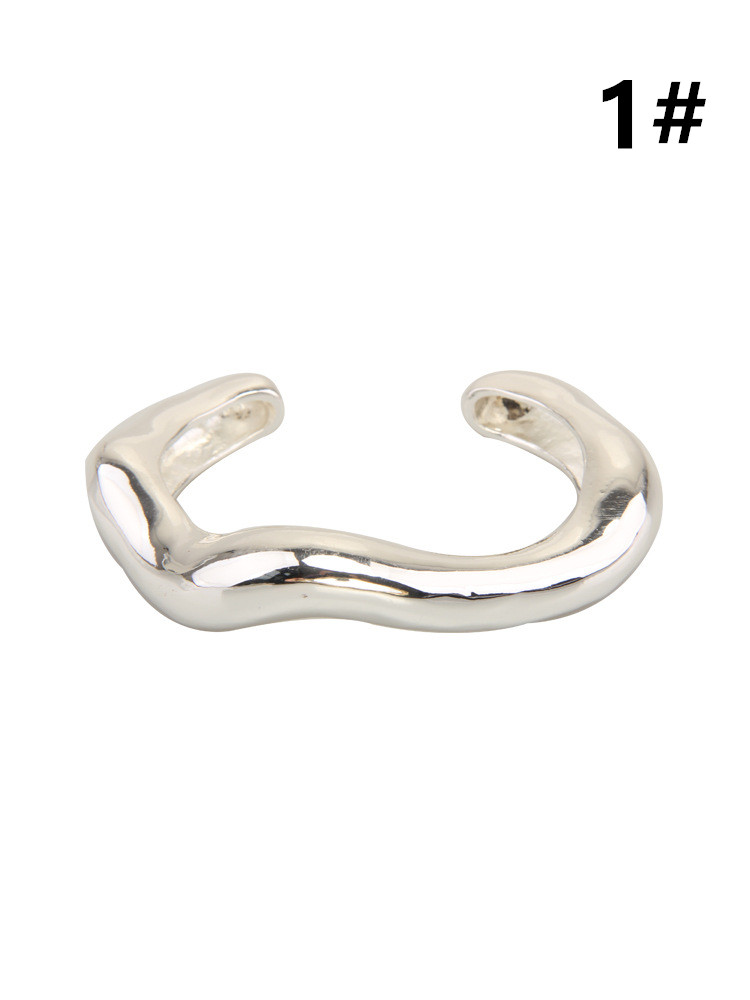 上品レトロ設計感バングル個性腕飾り シルバー