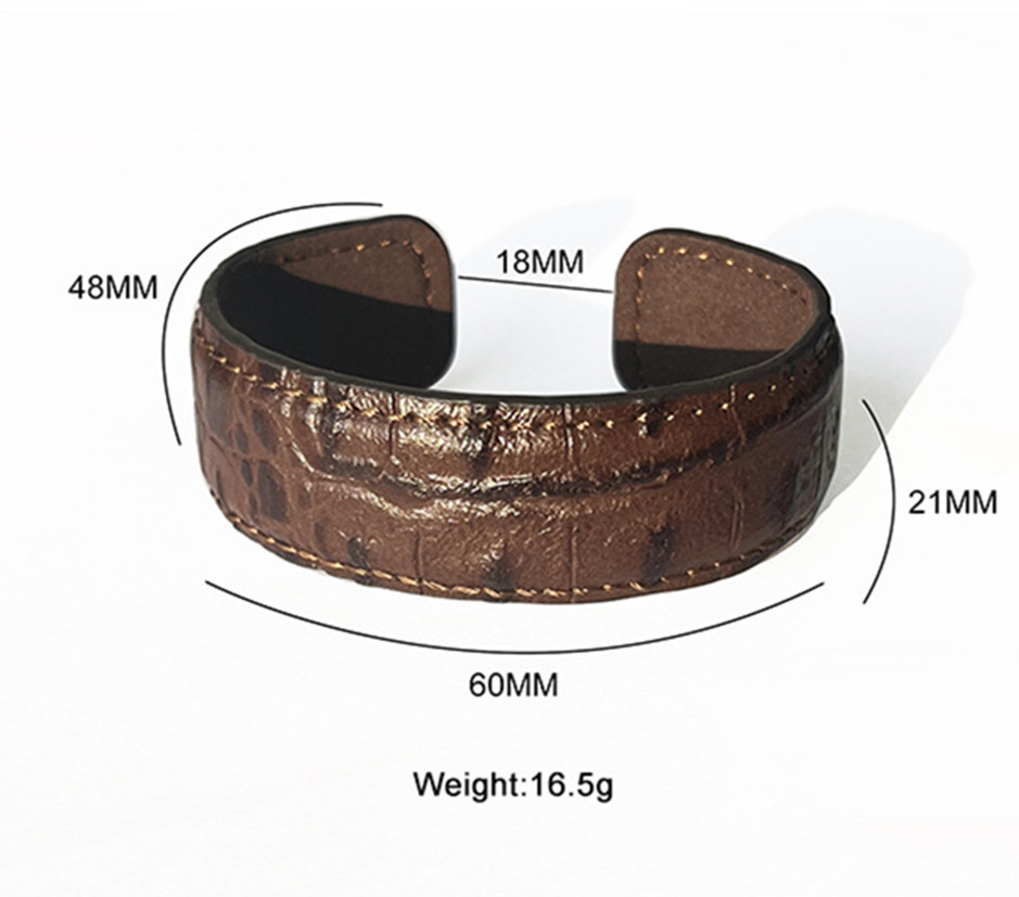本革レザー開口バングル上品腕輪アクセサリー