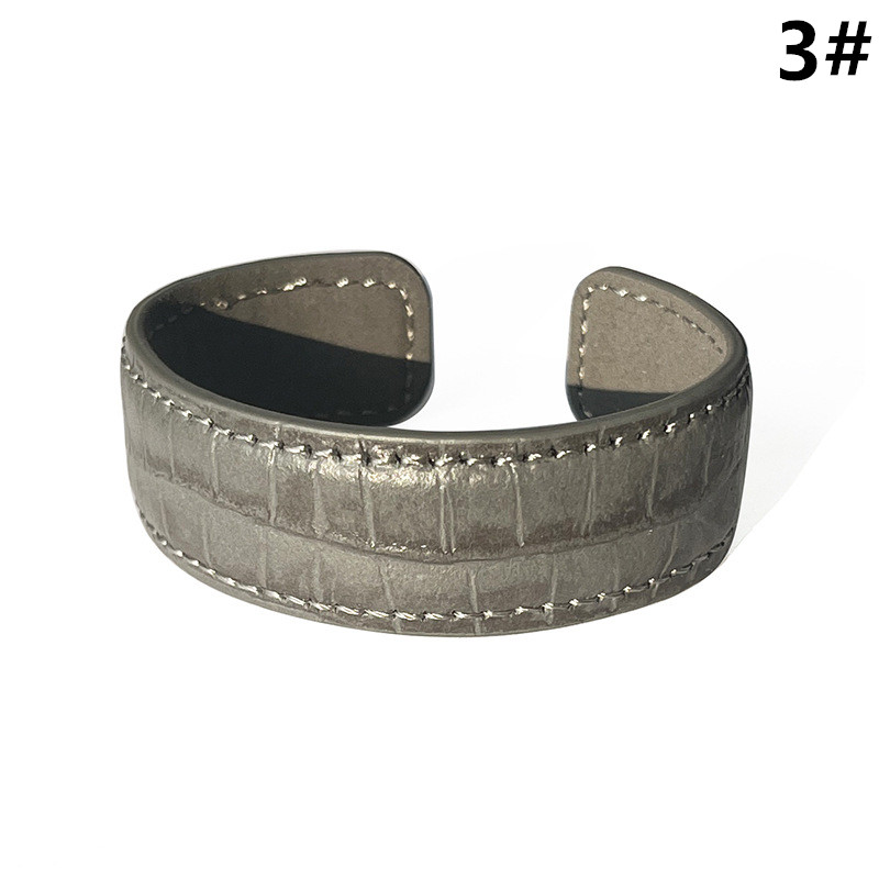 本革レザー開口バングル上品腕輪アクセサリー