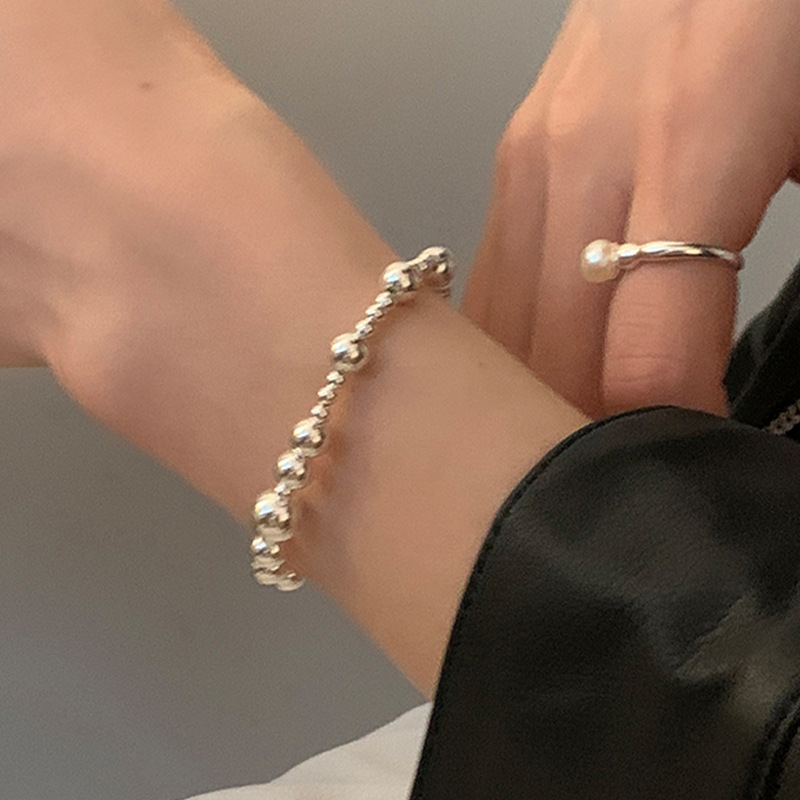 シルバーボール バングル 上品な腕輪 レディース アクセサリー