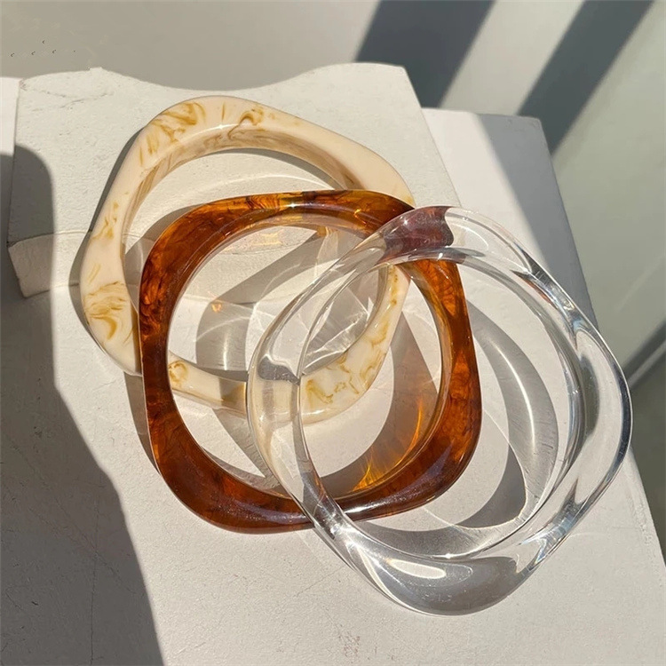 天然石風アクリルバングル レディース腕飾り