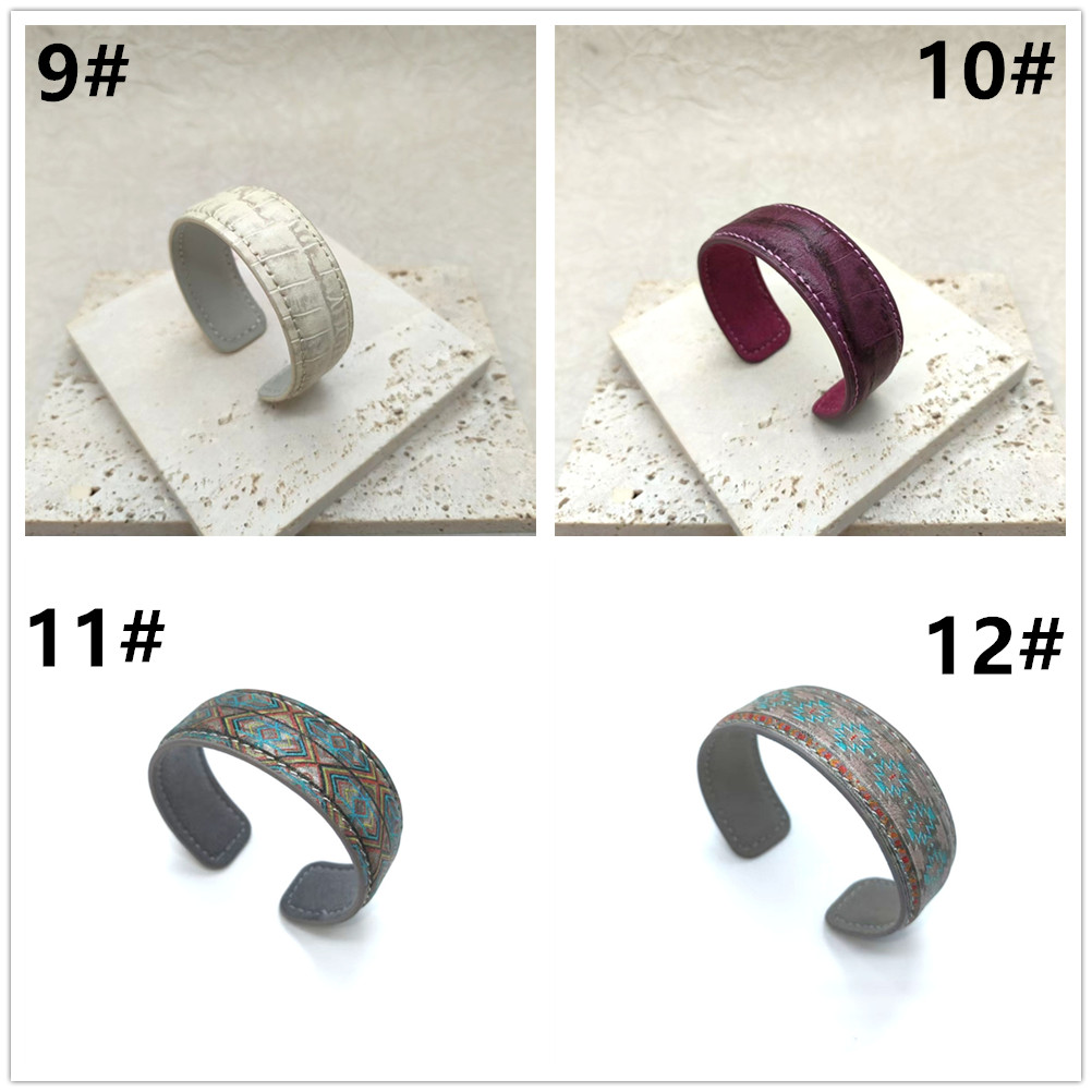 本革パイソン柄バングル開口式腕輪レディース