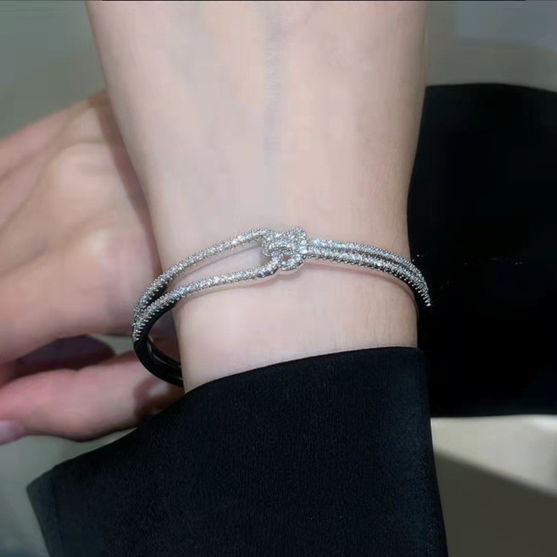 輝石装飾バングル 調節可能 個性的デザイン腕飾り シルバー