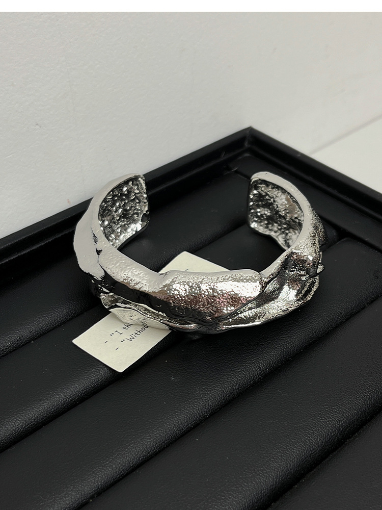 不規則デザイン個性的バングル上品な腕飾り調節可能 ゴールド