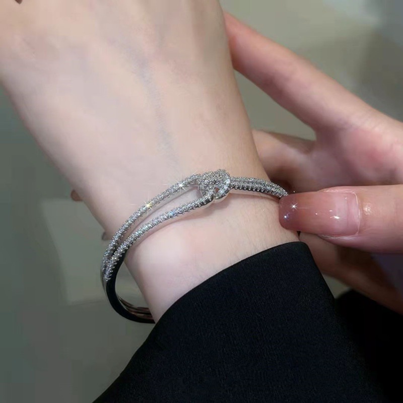 輝石装飾バングル 調節可能 個性的デザイン腕飾り シルバー