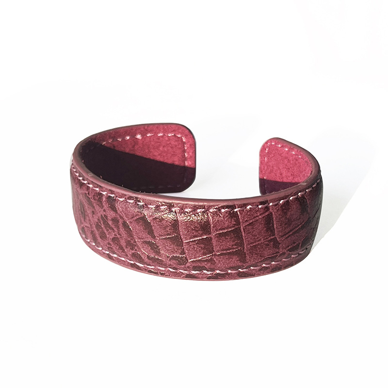 本革レザー開口バングル上品腕輪アクセサリー