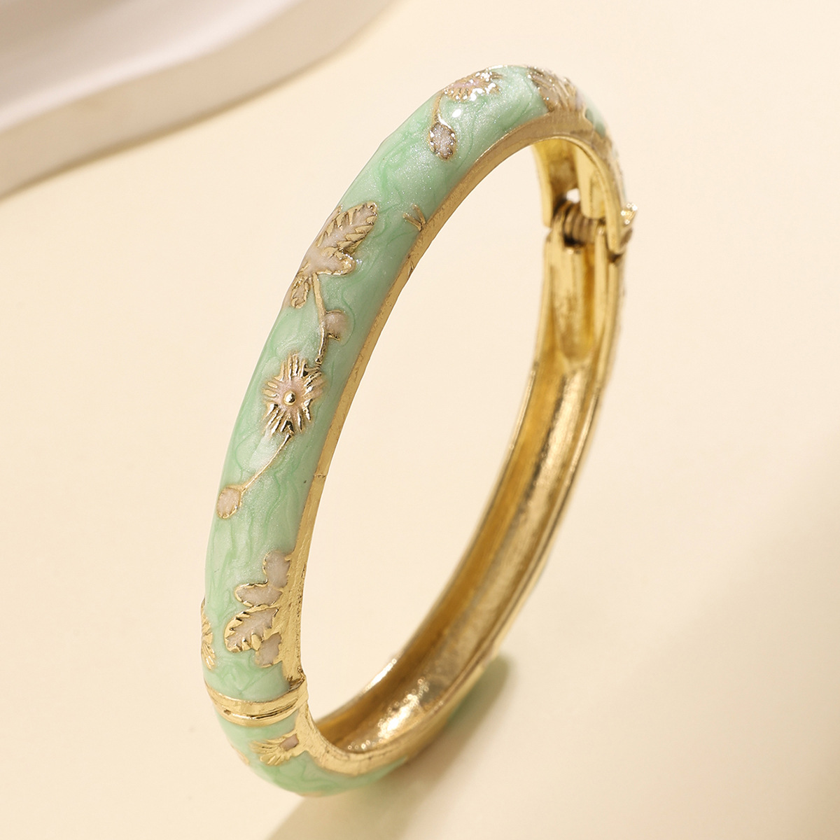 バングル 花柄彫刻金縁レディースバングル レディース|バングル専門