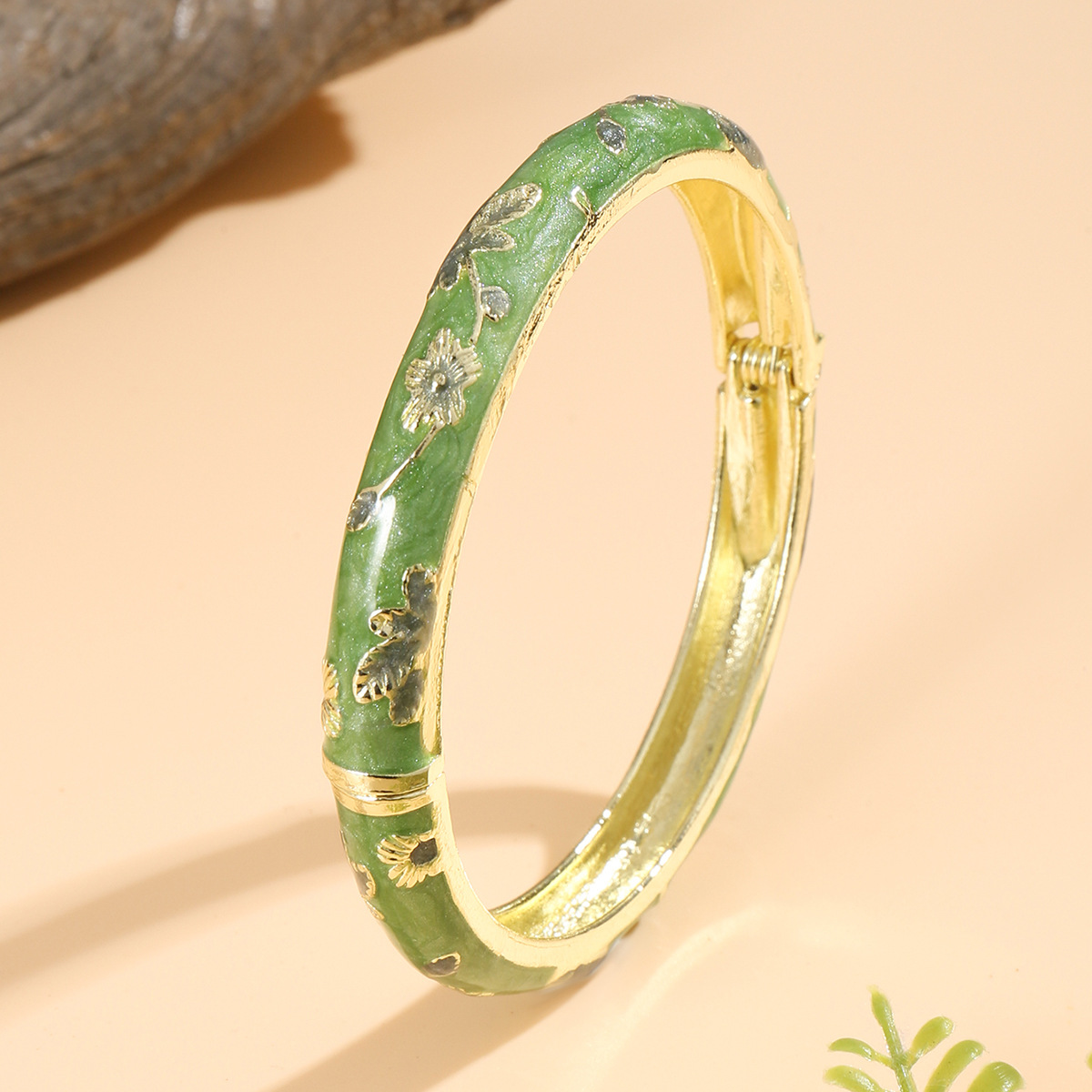 バングル 花柄彫刻金縁レディースバングル レディース|バングル専門