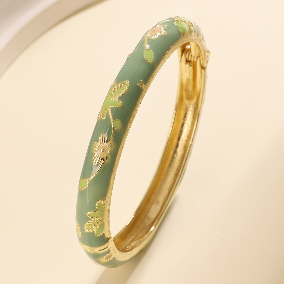 バングル 花柄彫刻金縁レディースバングル レディース|バングル専門