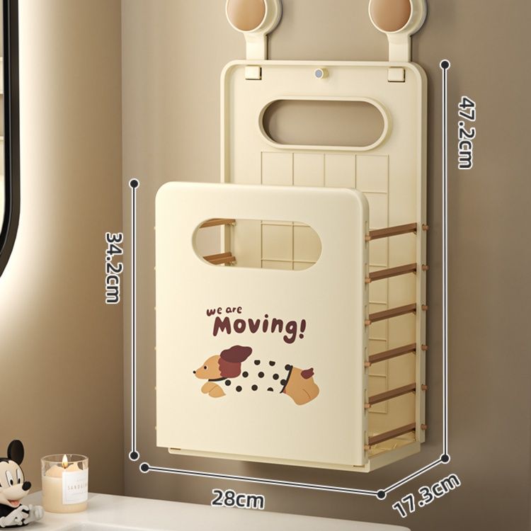 コンパクト収納折りたたみランドリーバスケット