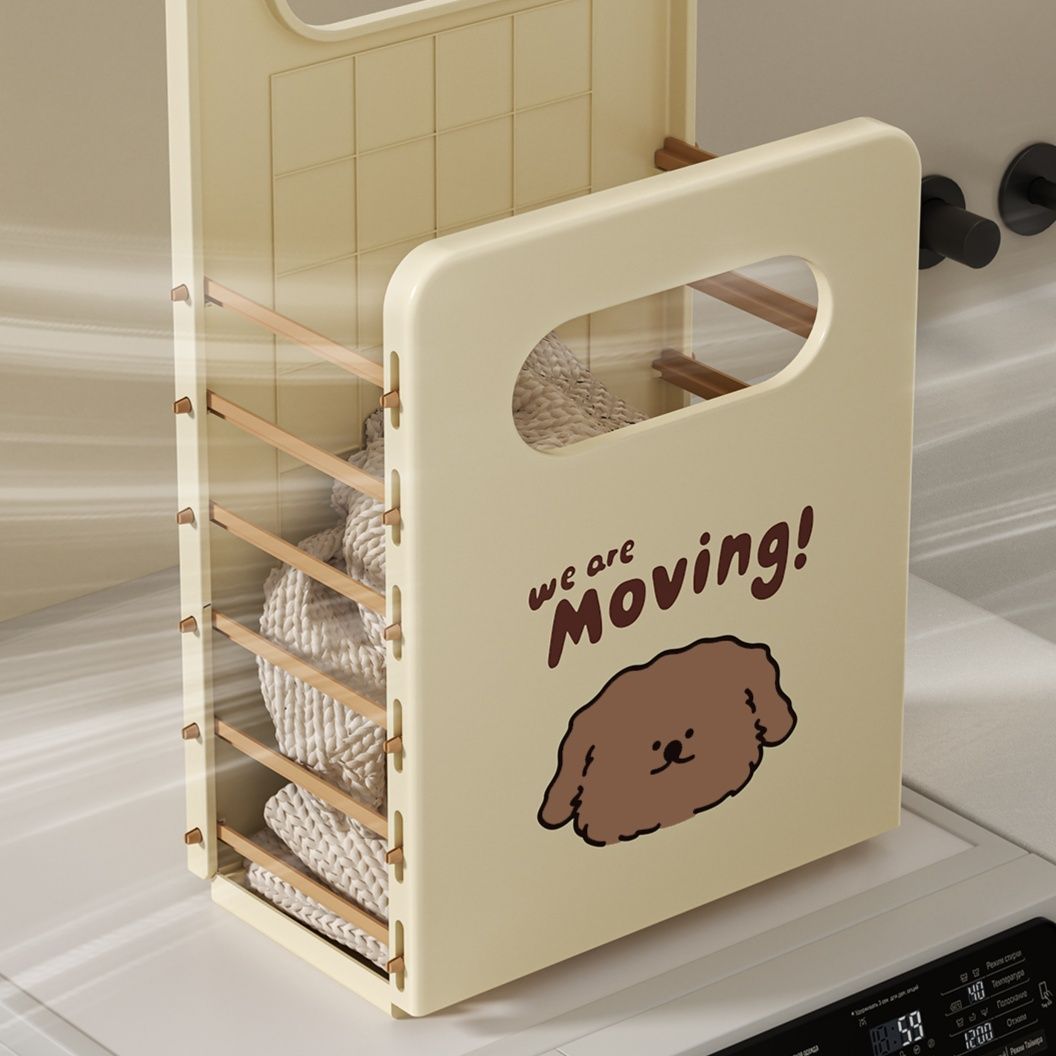 コンパクト収納折りたたみランドリーバスケット