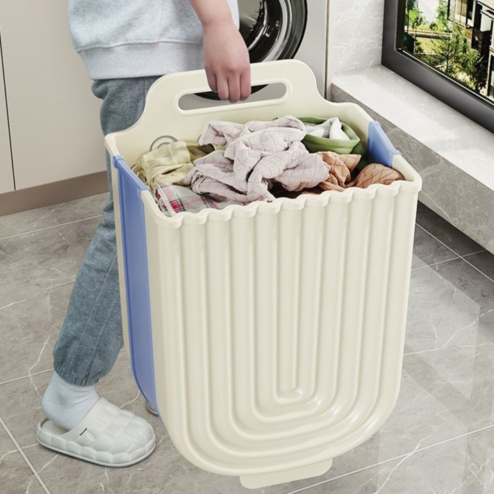 折りたたみ式壁掛けランドリーバスケット