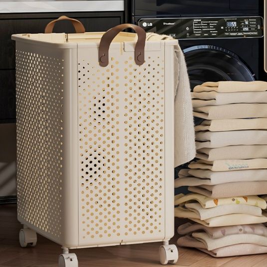 移動式メッシュ通気ランドリーバスケット