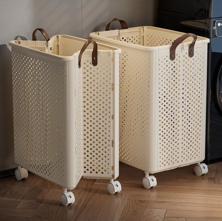移動式メッシュ通気ランドリーバスケット