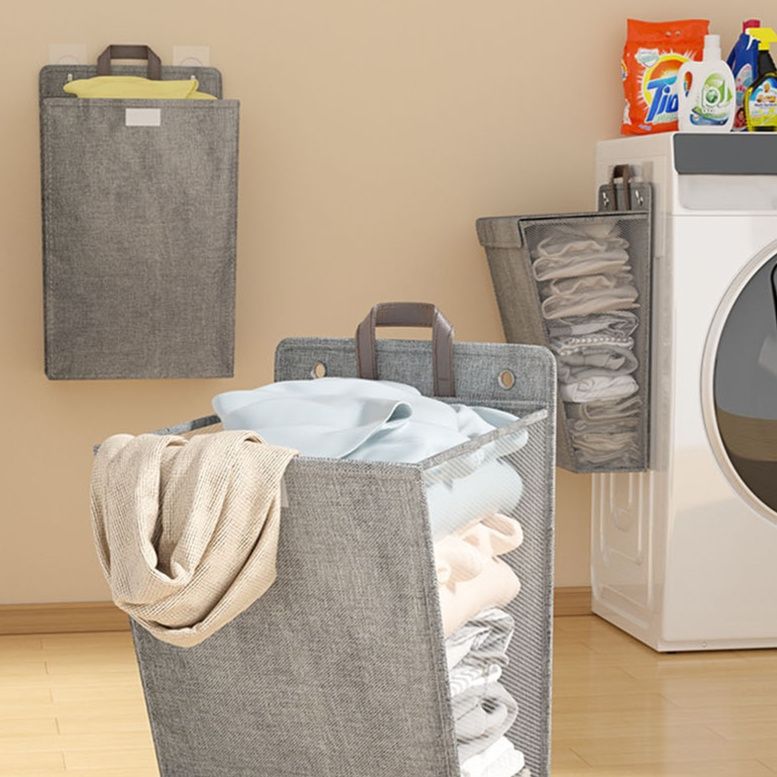 折りたたみ式収納ランドリーバスケット