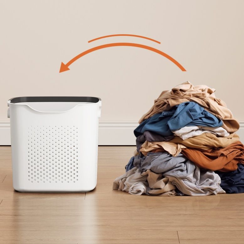 通気口付き防湿ランドリーバスケット