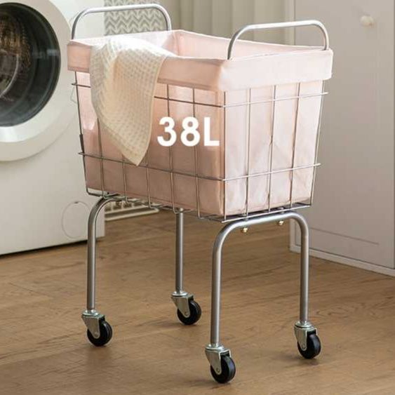 ランドリーバスケット キャスター付き収納バスケット