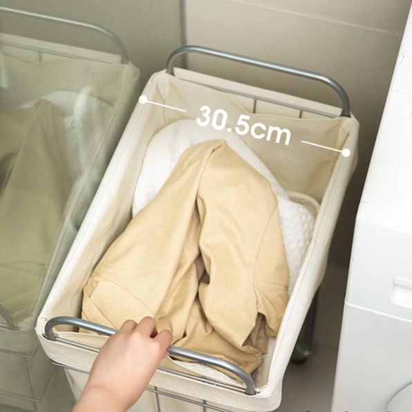 ランドリーバスケット キャスター付き収納バスケット