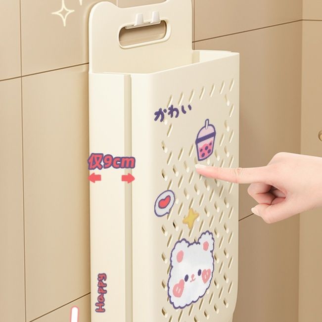 折りたたみ式壁掛けランドリーバスケット