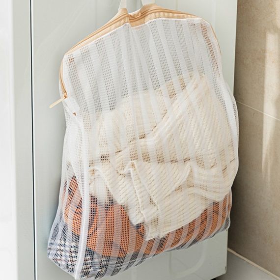 ランドリーバスケット メッシュ素材のランドリーバッグ