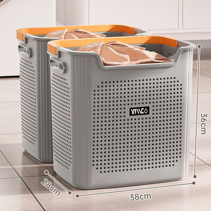 通気性抜群 大容量ランドリーバスケット