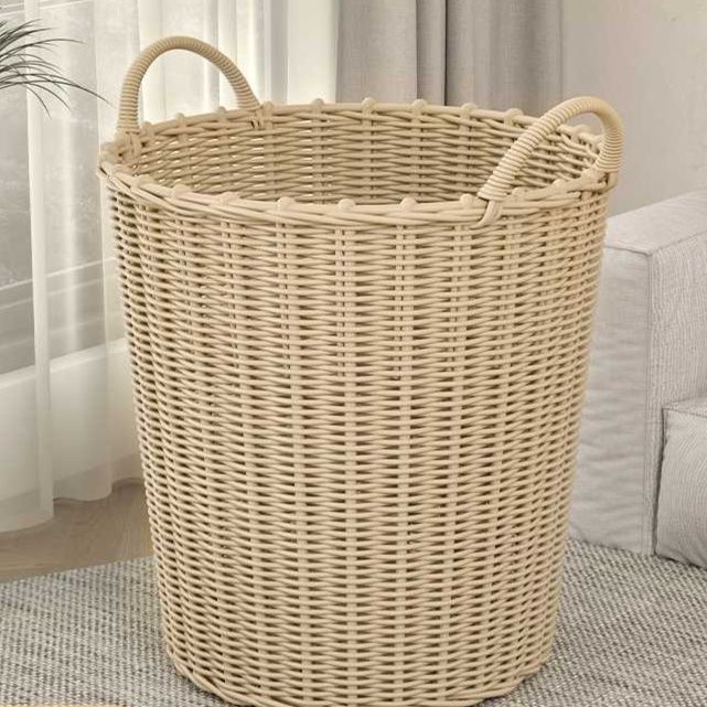 通気性抜群 模様編みランドリーバスケット