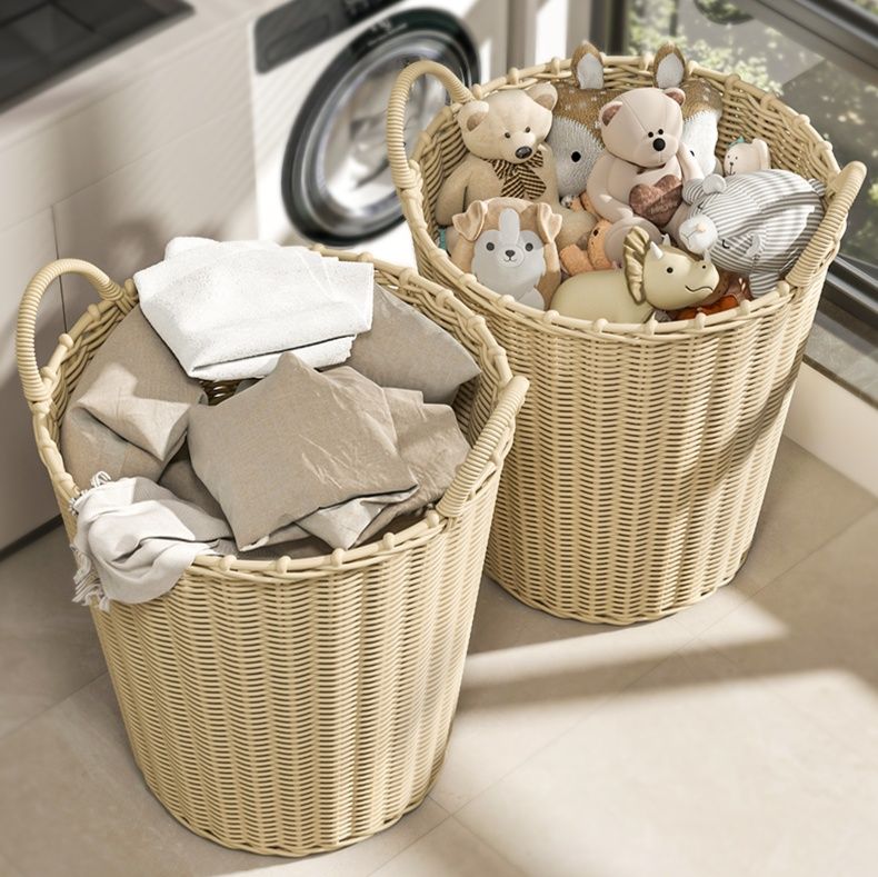 通気性抜群 模様編みランドリーバスケット