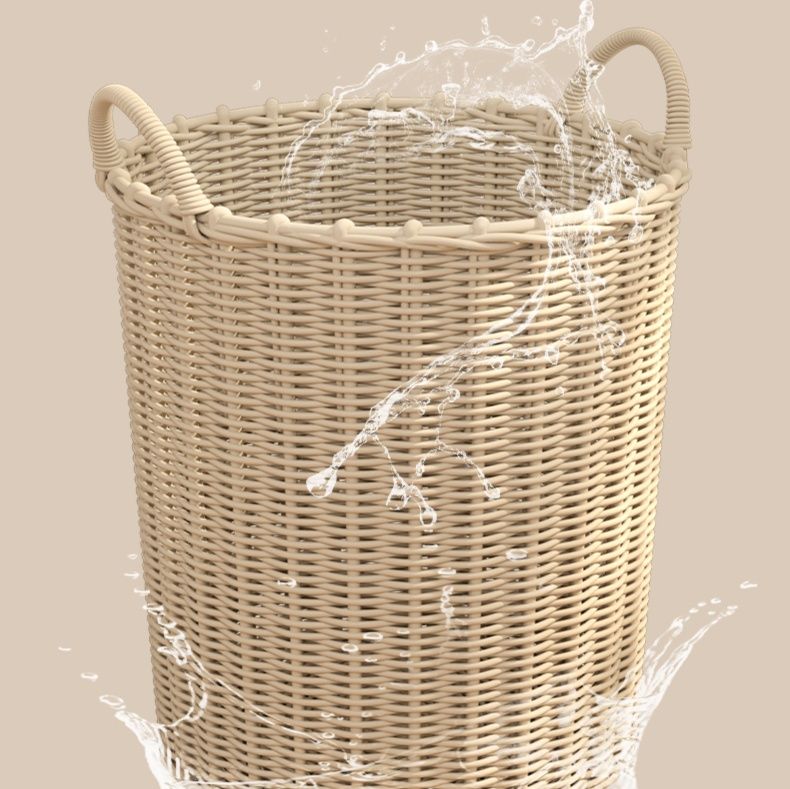 通気性抜群 模様編みランドリーバスケット