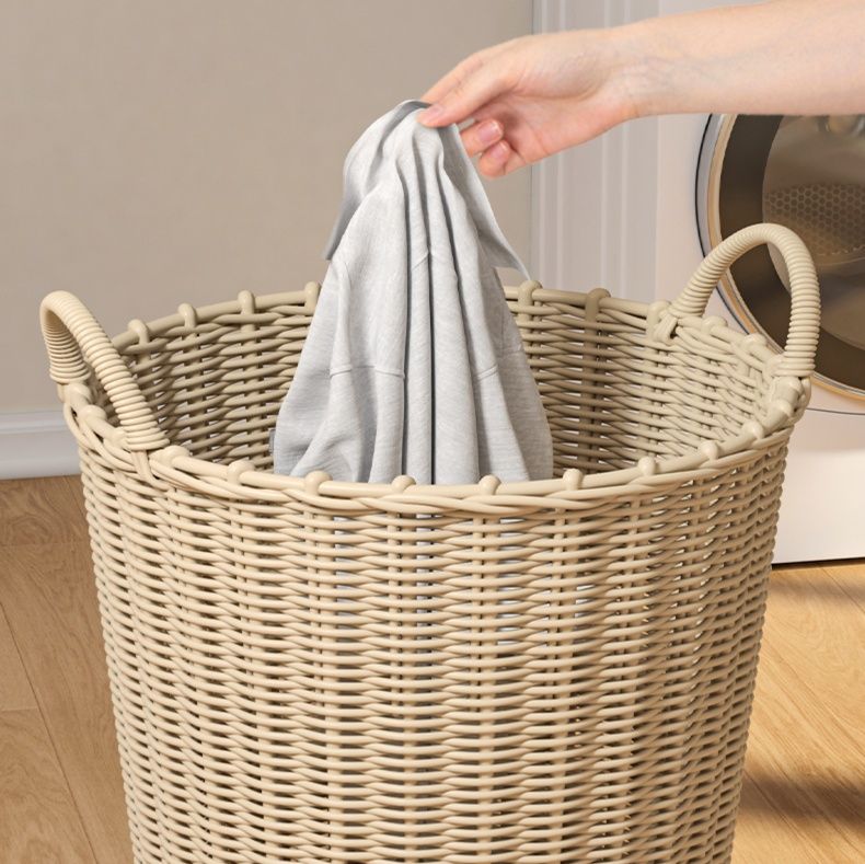 通気性抜群 模様編みランドリーバスケット