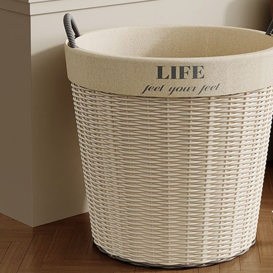 シンプル北欧風ラタン調ランドリーバスケット