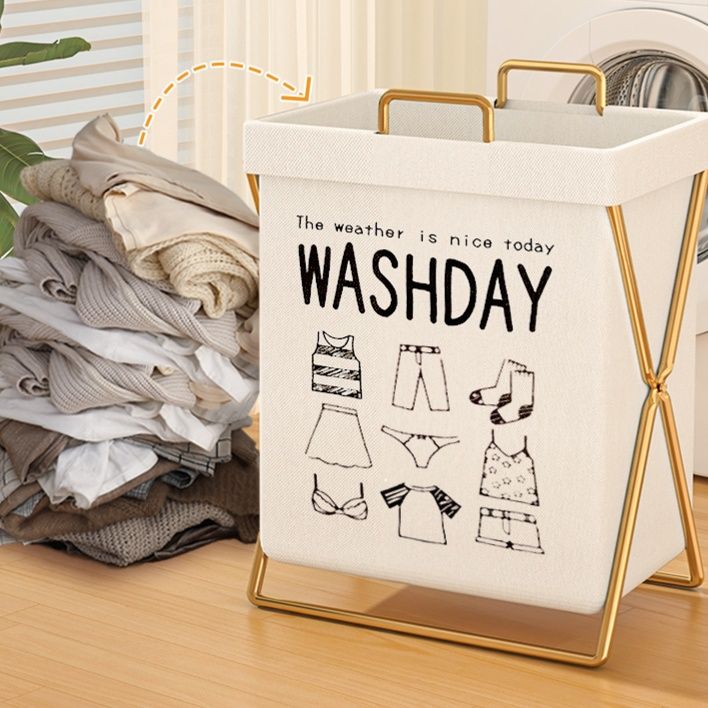 おしゃれ折りたたみランドリーバスケット