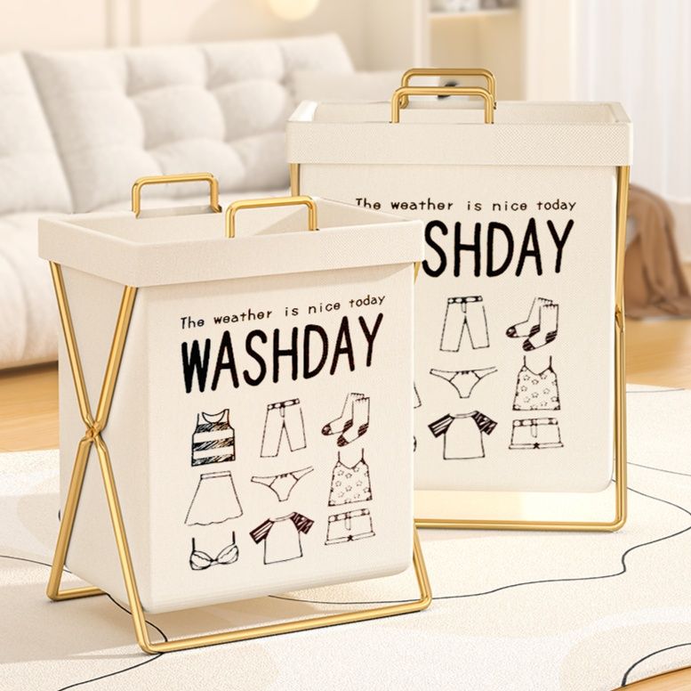 おしゃれ折りたたみランドリーバスケット