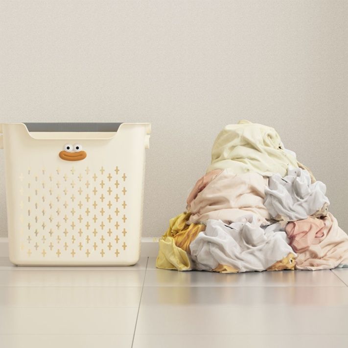 ランドリーバスケット かわいい表情の整理収納バスケット