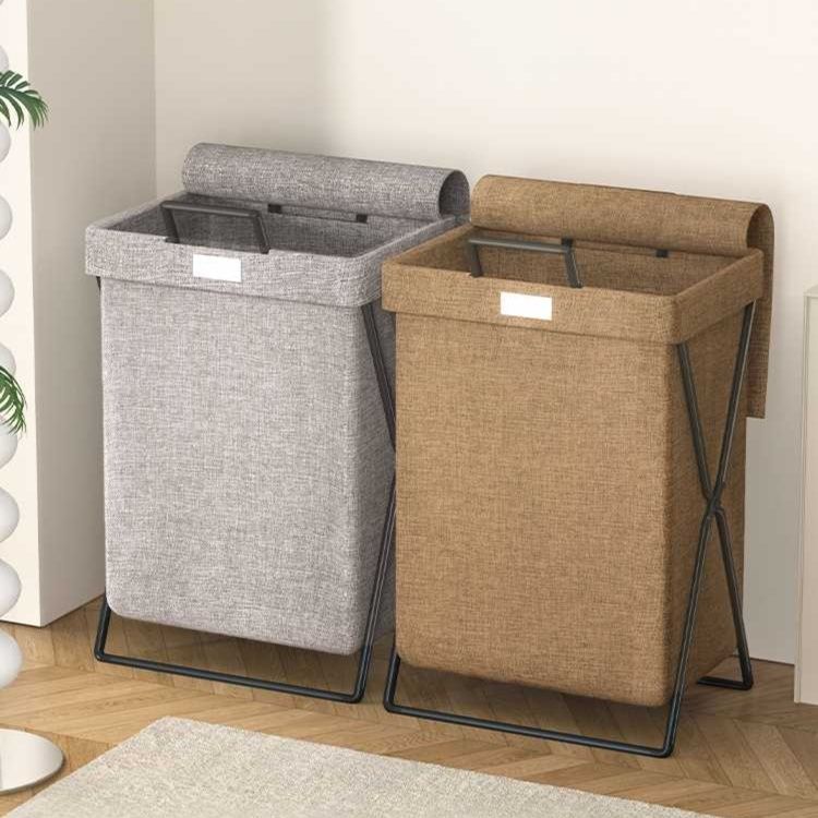 スタイリッシュ収納 折りたたみランドリーバスケット