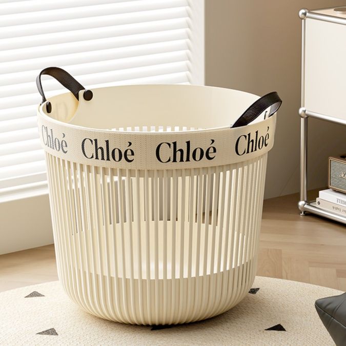 モダンスタイル 持ち手付きランドリーバスケット