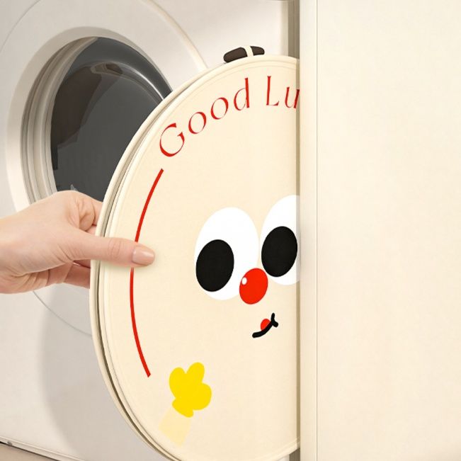 かわいい笑顔の折りたたみランドリーバスケット