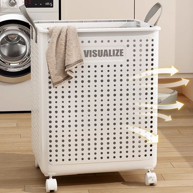 ランドリーバスケット 折りたたみ式通気メッシュランドリー