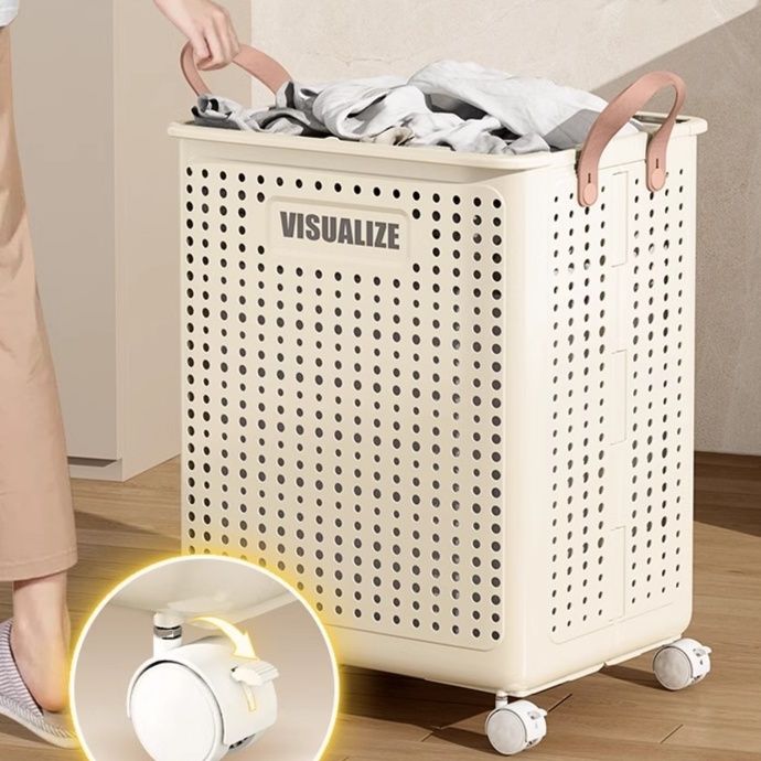 ランドリーバスケット 折りたたみ式通気メッシュランドリー