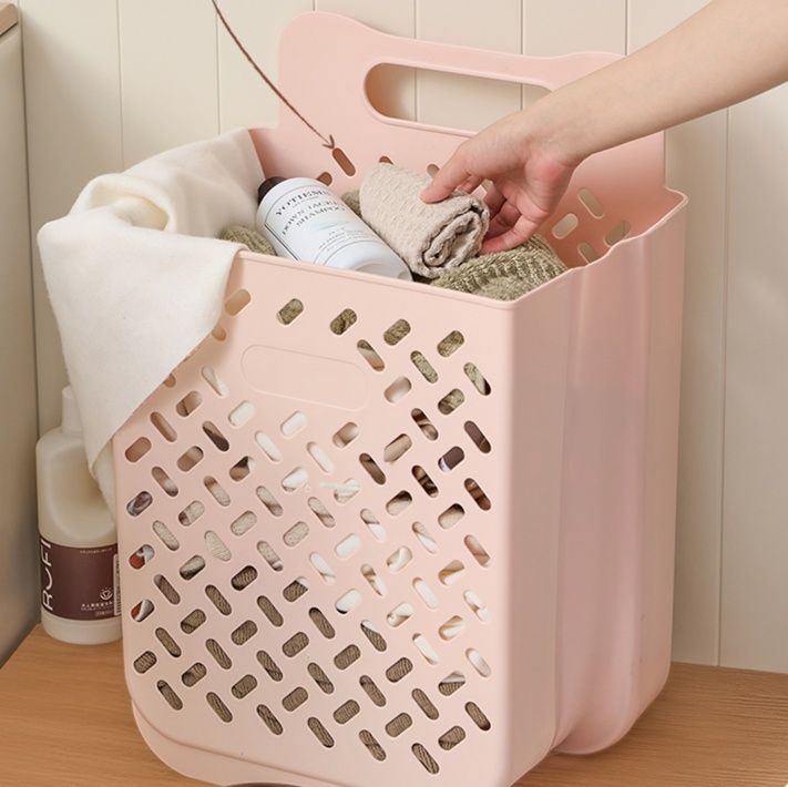 折りたたみ式メッシュランドリーバスケット
