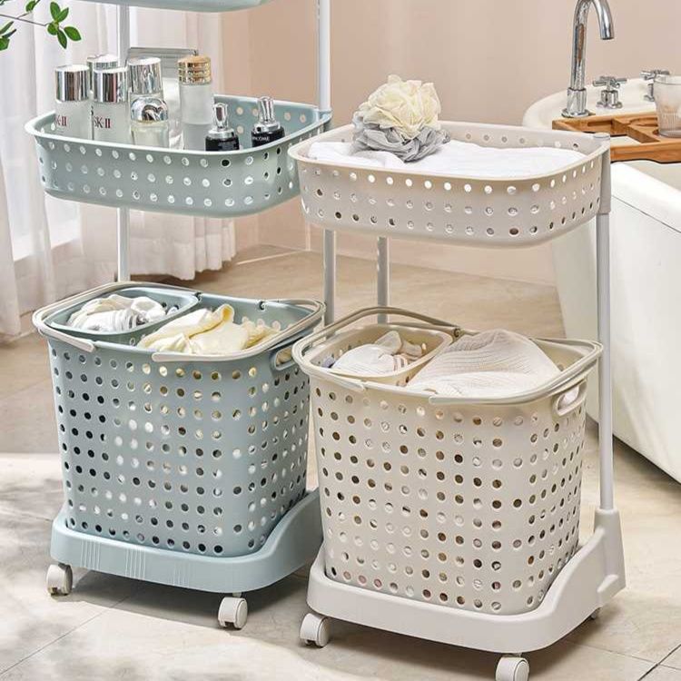 ランドリーバスケット 多機能キャスター付き収納バスケット