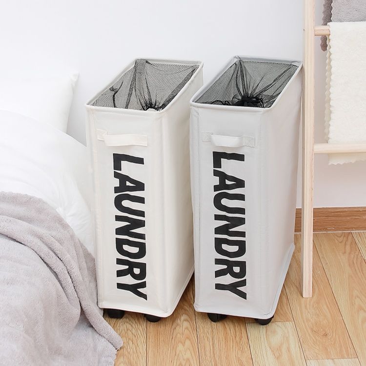 ランドリーバスケット スリム収納ランドリーキャスター付きバスケット
