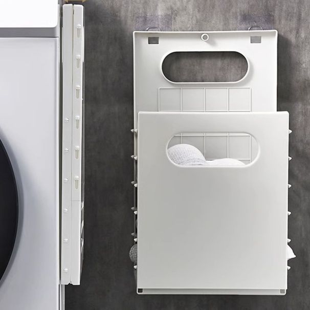 ランドリーバスケット マグネット式折りたたみ洗濯カゴ