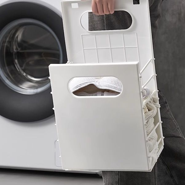 ランドリーバスケット マグネット式折りたたみ洗濯カゴ